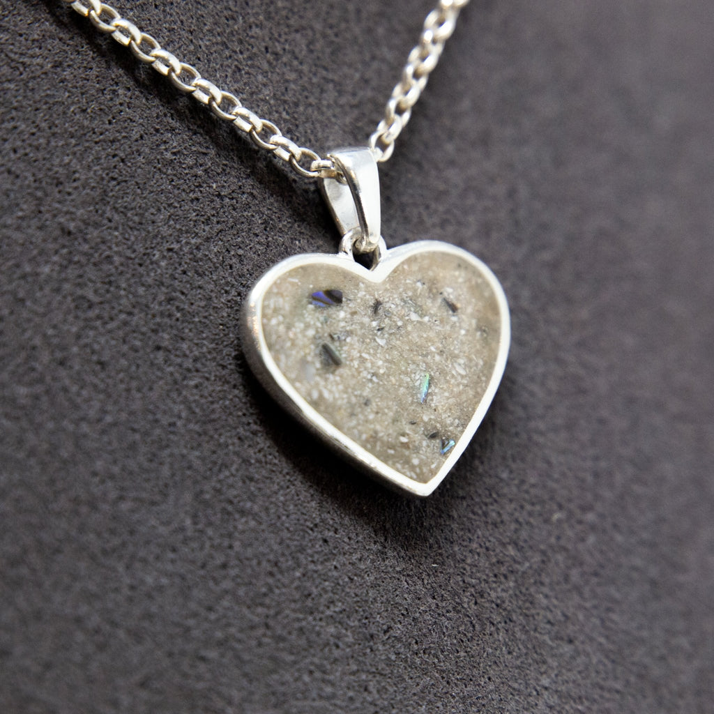 Heart Shaped Cremation Ashes Memorial Necklace - South Downs Designs