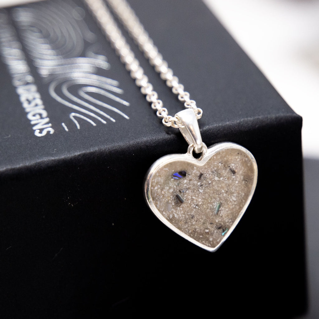 Heart Shaped Cremation Ashes Memorial Necklace - South Downs Designs