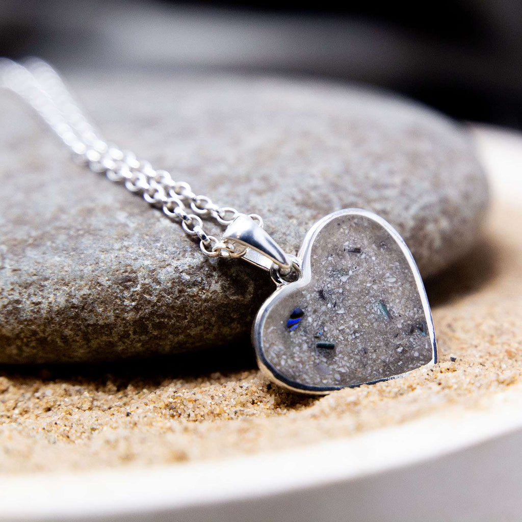 Heart Shaped Cremation Ashes Memorial Necklace - South Downs Designs