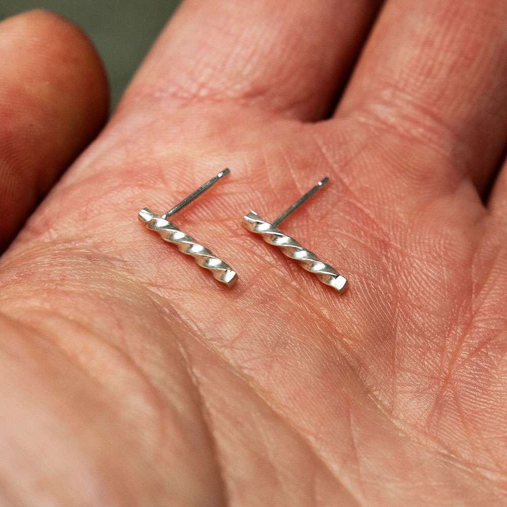Spiralled Earrings on Studs - South Downs Designs