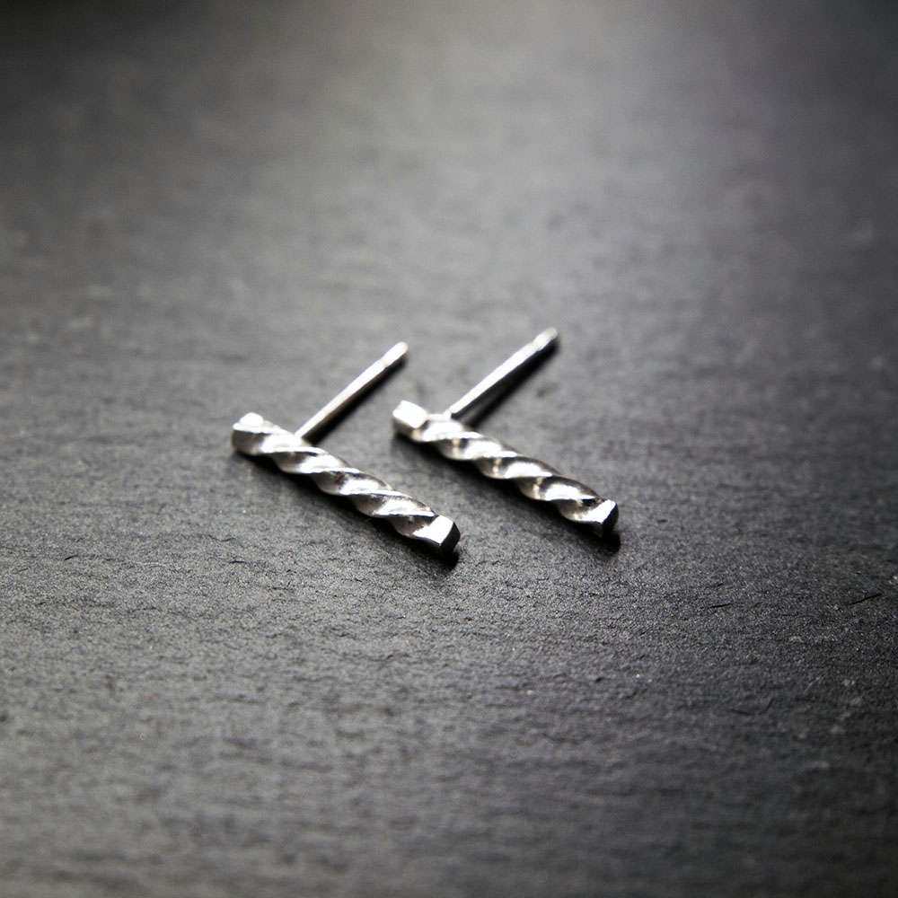 Spiralled Earrings on Studs - South Downs Designs