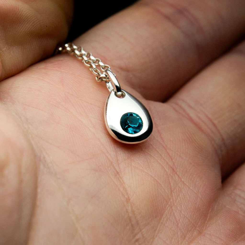 Sterling Silver Birthstone Keepsake Pendant - South Downs Designs