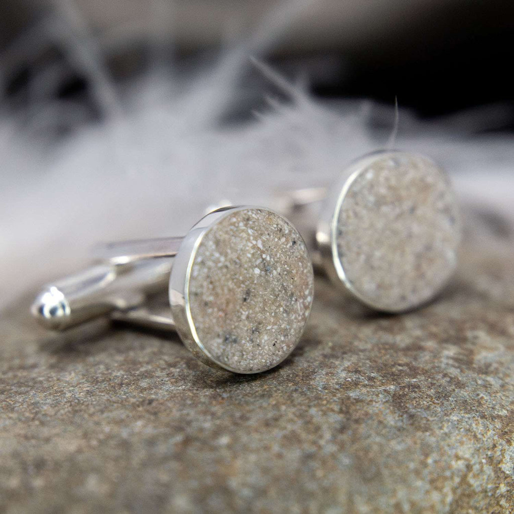 Sterling Silver Cremation Ashes Memorial Cufflinks - South Downs Designs